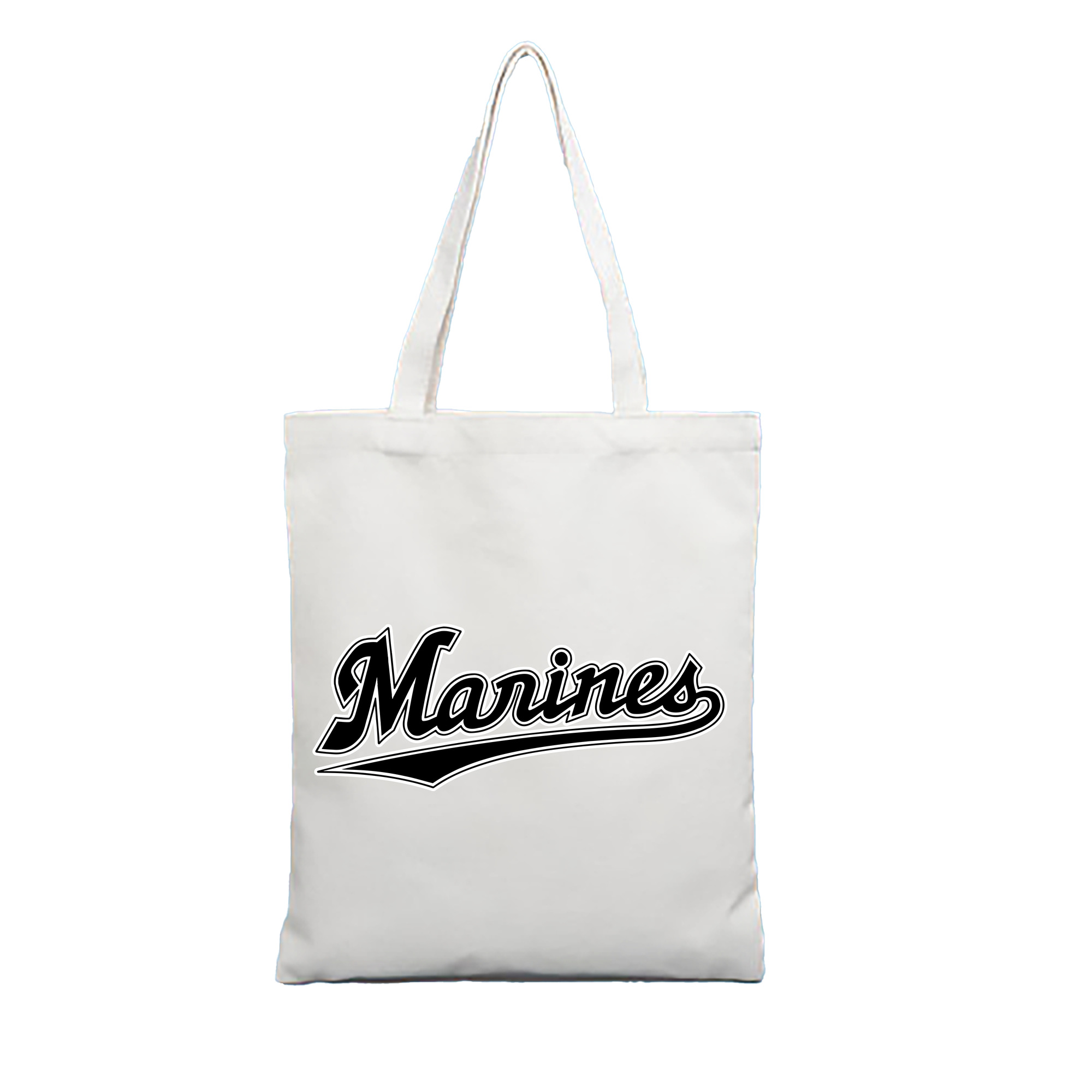 CHIBA LOTTE MARINES Logo Original - 縦型キャンバス手提げバッグ（トートバッグ） ・ キャンバス素材 ・ ショッピング用 ・ 軽量 丈夫 お手入れ簡単