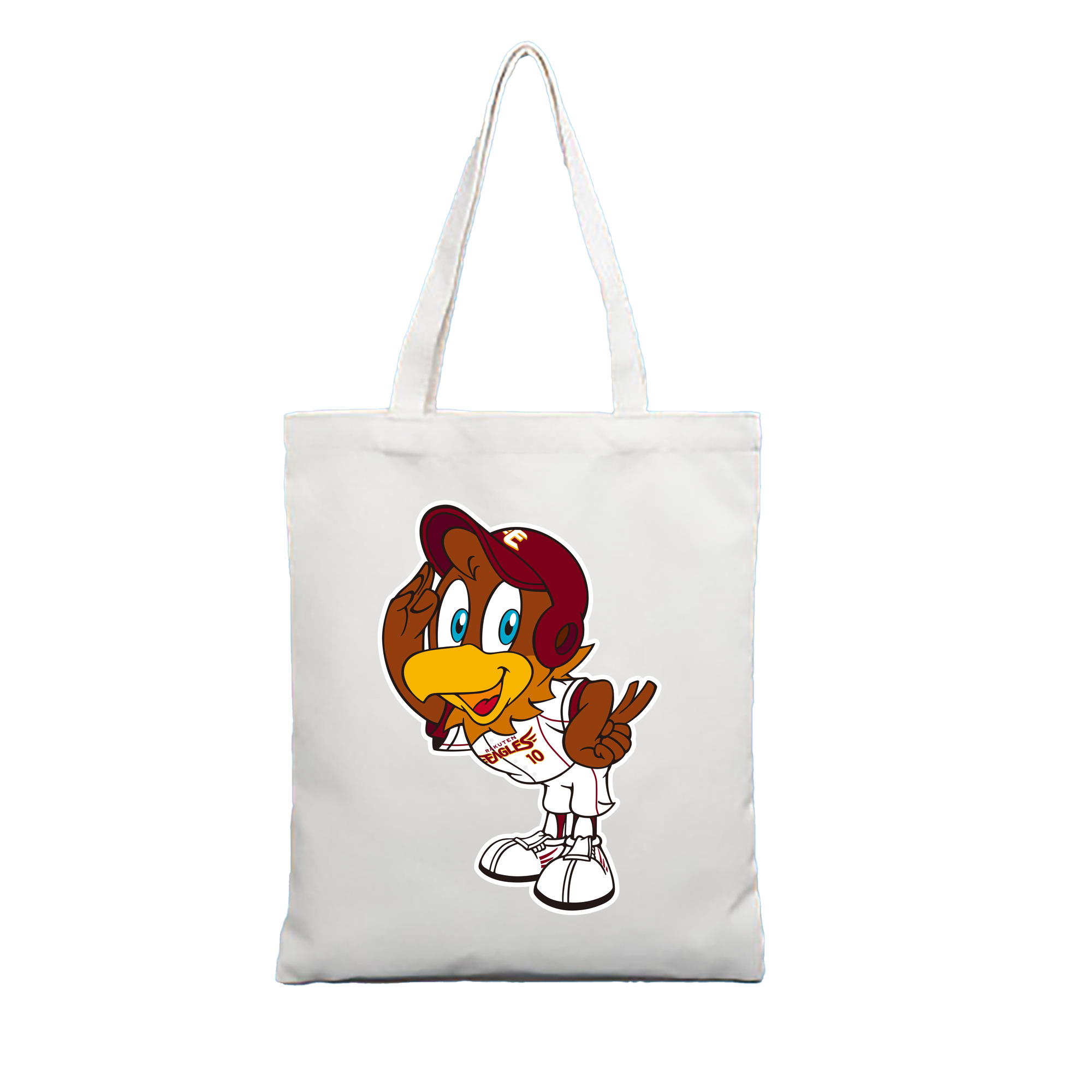 TOHOKU RAKUTEN GOLDEN EAGLES MASCOT CLUTCH Logo - 縦型キャンバス手提げバッグ（トートバッグ） ・ キャンバス素材 ・ ショッピング用 ・ 軽量 丈夫 お手入れ簡単