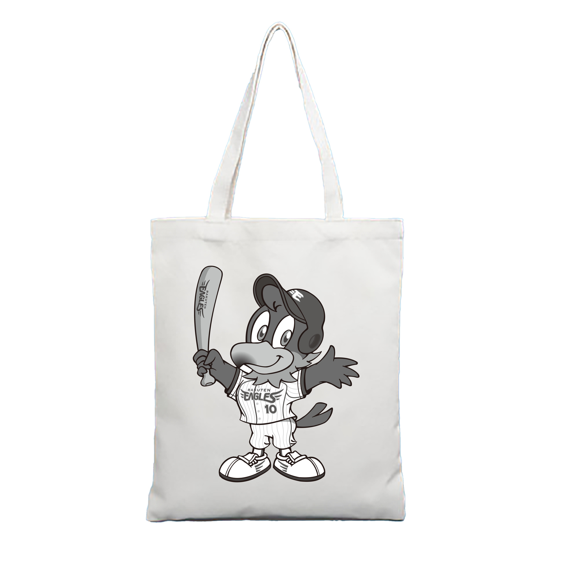 TOHOKU RAKUTEN GOLDEN EAGLES MASCOT CLUTCH OLD ORIGINAL Logo - 縦型キャンバス手提げバッグ（トートバッグ） ・ キャンバス素材 ・ ショッピング用 ・ 軽量 丈夫 お手入れ簡単