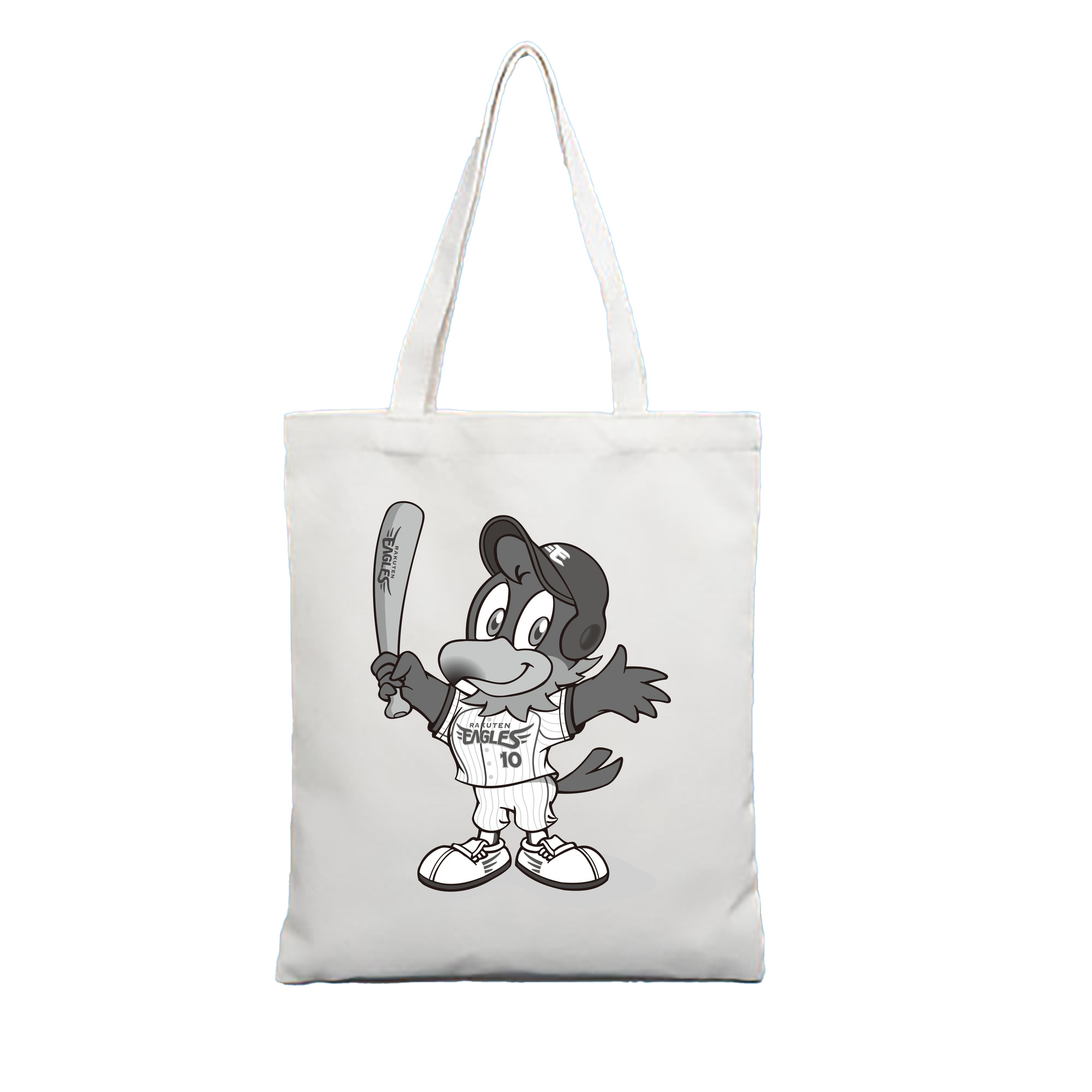 TOHOKU RAKUTEN GOLDEN EAGLES MASCOT CLUTCH OLD ORIGINAL - 縦型キャンバス手提げバッグ（トートバッグ） ・ キャンバス素材 ・ ショッピング用 ・ 軽量 丈夫 お手入れ簡単