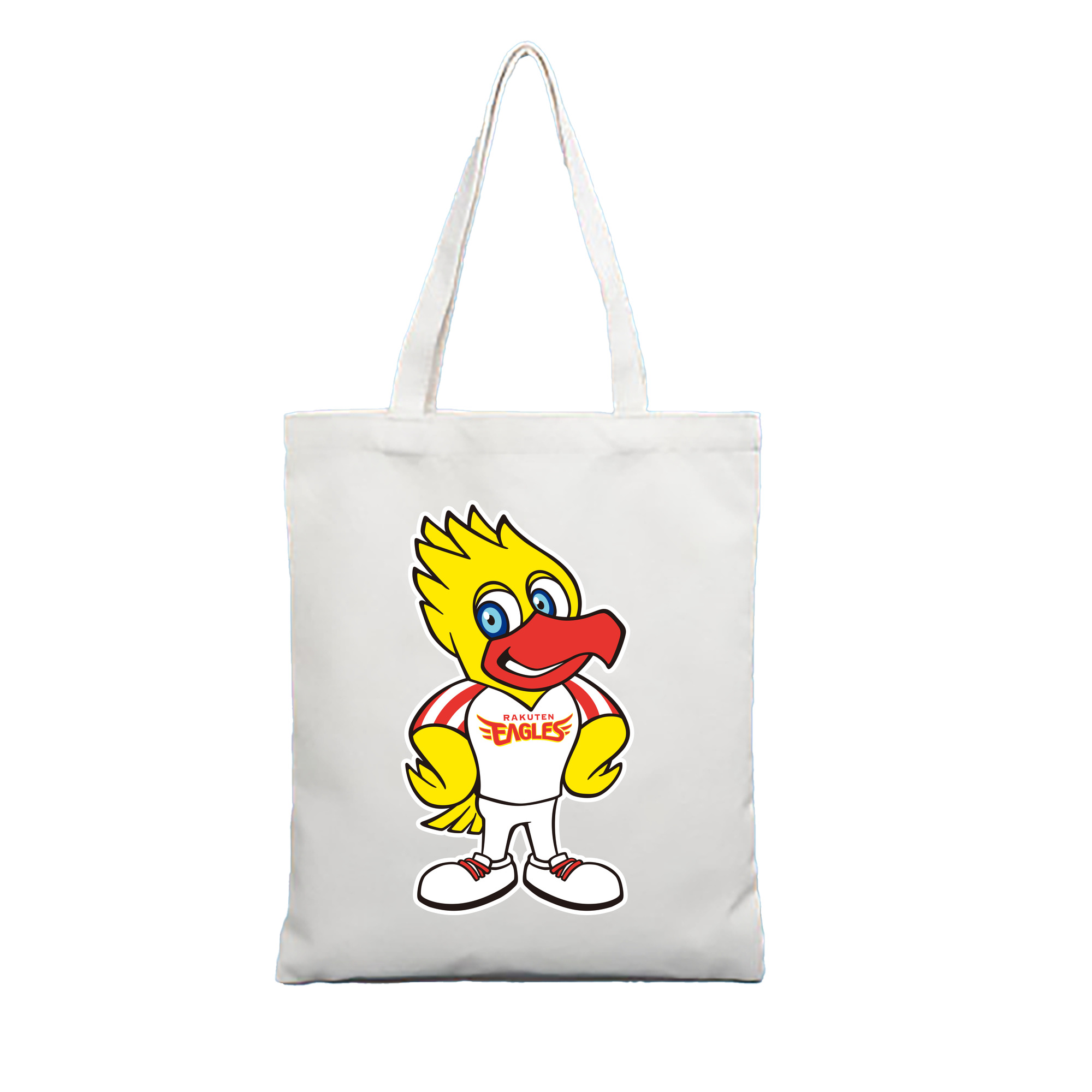 TOHOKU RAKUTEN GOLDEN EAGLES MASCOT CLUTCH - 縦型キャンバス手提げバッグ（トートバッグ） ・ キャンバス素材 ・ ショッピング用 ・ 軽量 丈夫 お手入れ簡単