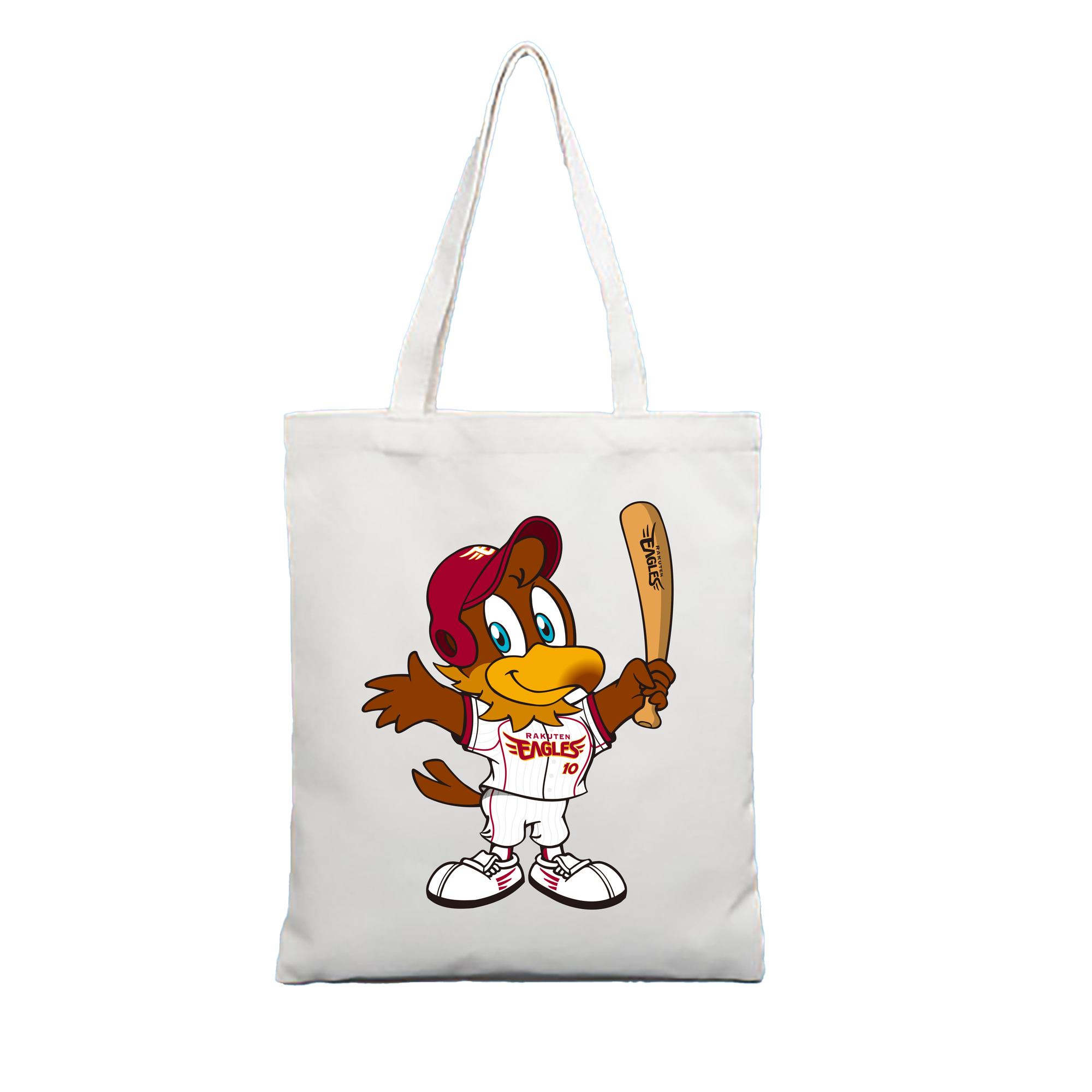 TOHOKU RAKUTEN GOLDEN EAGLES MASCOT CLUTCH ORIGINAL Logo - 縦型キャンバス手提げバッグ（トートバッグ） ・ キャンバス素材 ・ ショッピング用 ・ 軽量 丈夫 お手入れ簡単