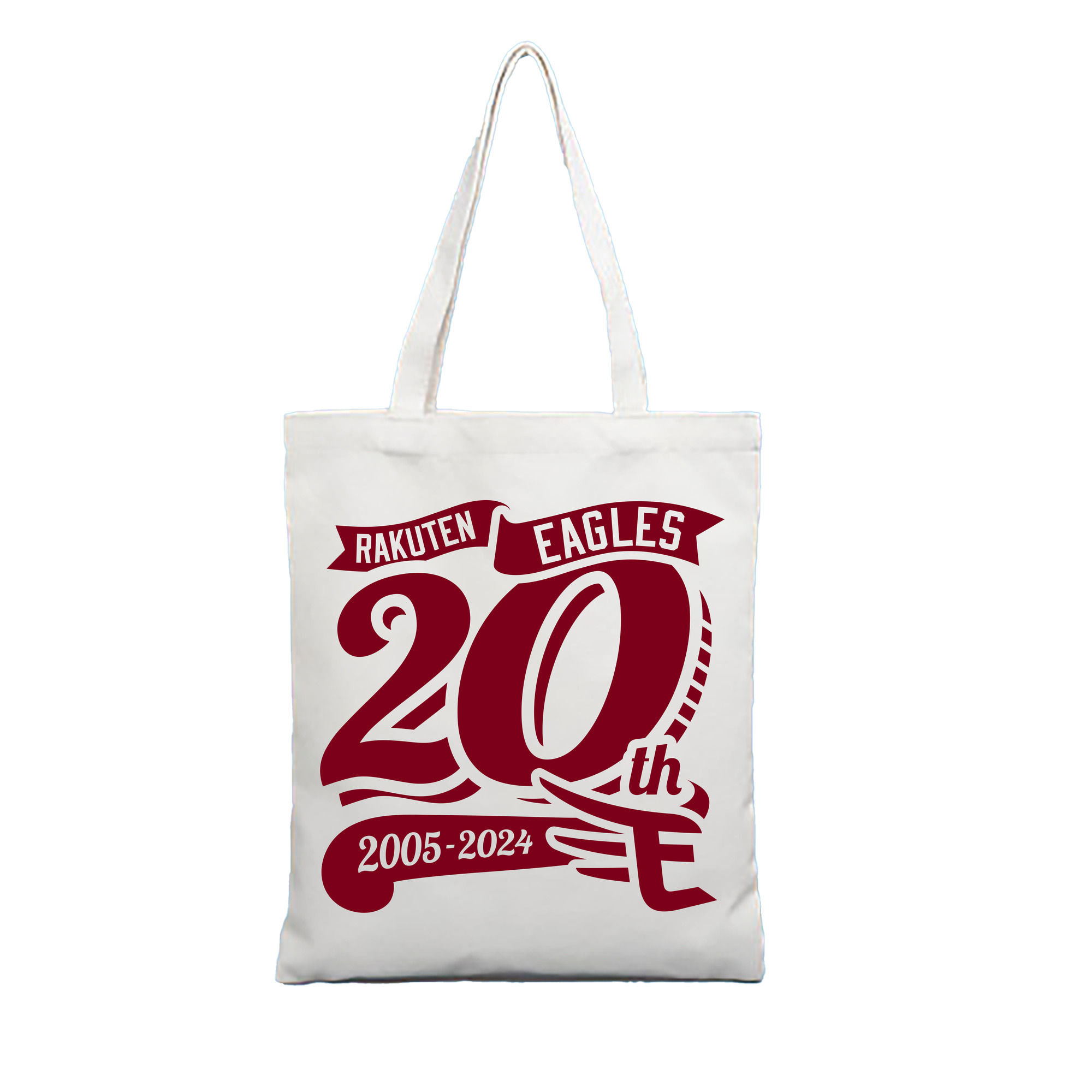 TOHOKU RAKUTEN GOLDEN EAGLES 20TH ANNIVERSARY EMBLEM - 縦型キャンバス手提げバッグ（トートバッグ） ・ キャンバス素材 ・ ショッピング用 ・ 軽量 丈夫 お手入れ簡単