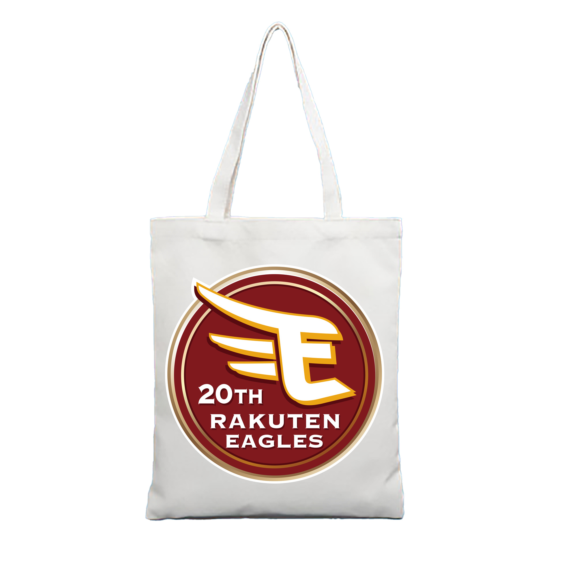 TOHOKU RAKUTEN GOLDEN EAGLES 20TH ANNIVERSARY EMBLEM Logo - 縦型キャンバス手提げバッグ（トートバッグ） ・ キャンバス素材 ・ ショッピング用 ・ 軽量 丈夫 お手入れ簡単