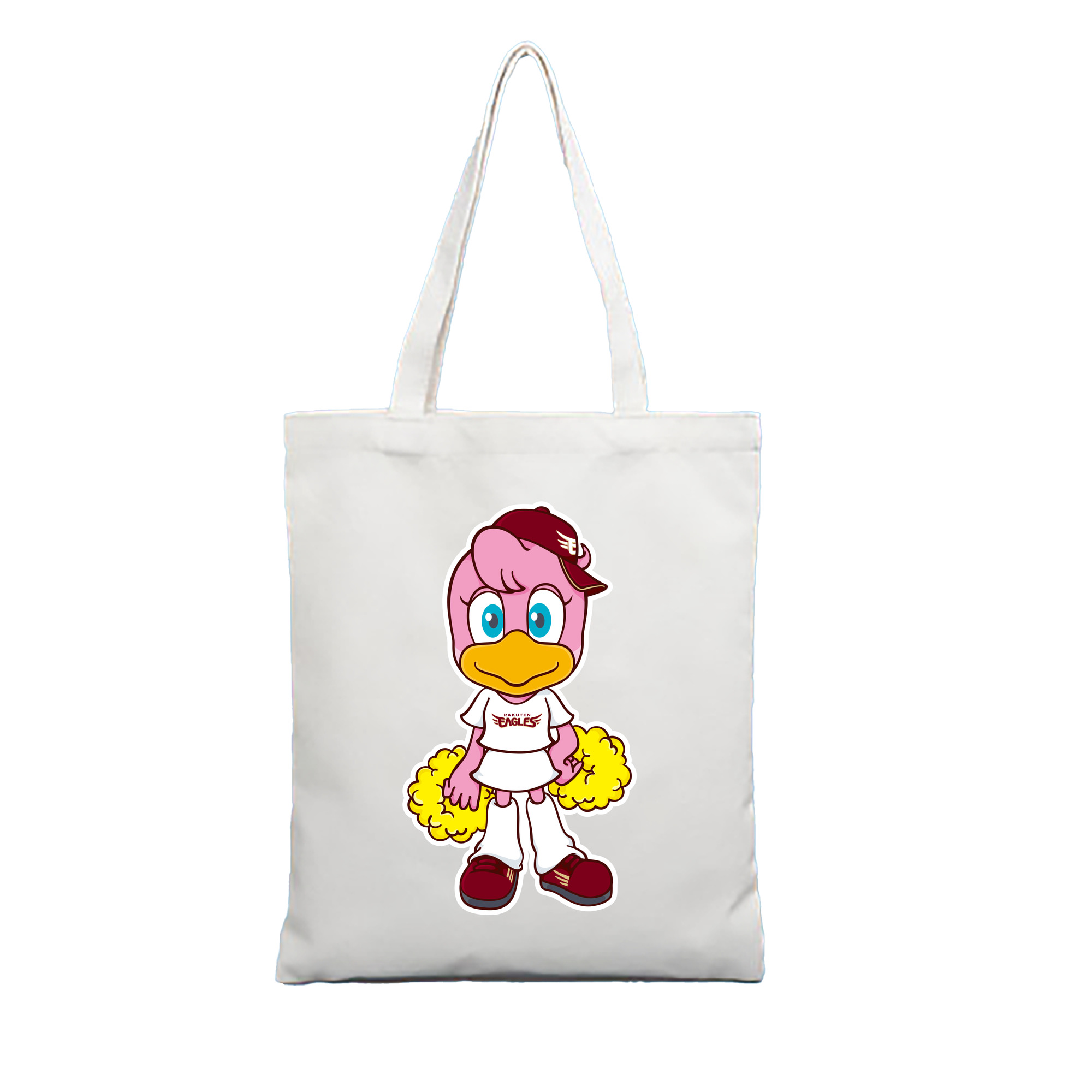 TOHOKU RAKUTEN GOLDEN EAGLES MASCOT CLUTCHENA 2024 ORIGINAL Logo - 縦型キャンバス手提げバッグ（トートバッグ） ・ キャンバス素材 ・ ショッピング用 ・ 軽量 丈夫 お手入れ簡単