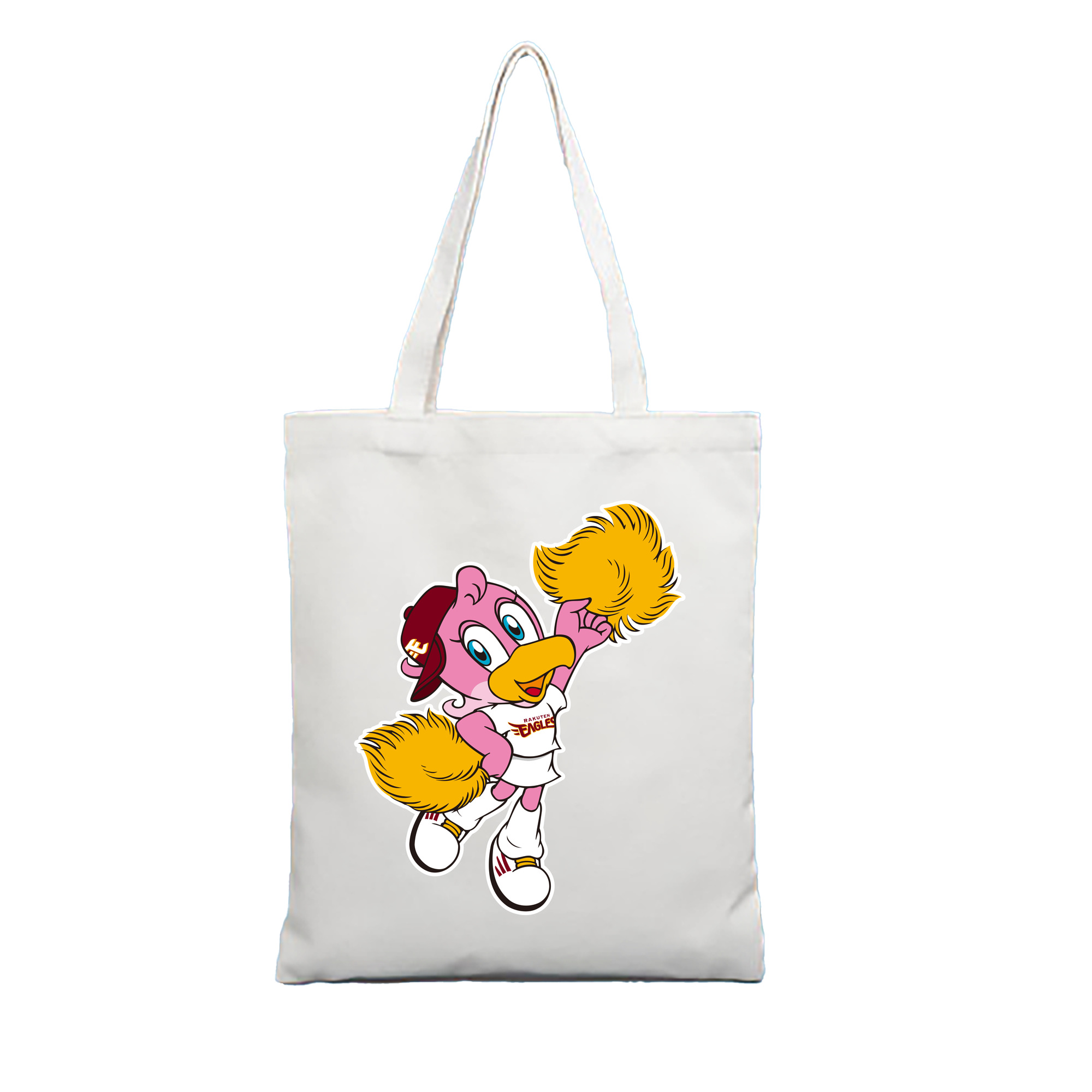 TOHOKU RAKUTEN GOLDEN EAGLES MASCOT CLUTCHENA Logo - 縦型キャンバス手提げバッグ（トートバッグ） ・ キャンバス素材 ・ ショッピング用 ・ 軽量 丈夫 お手入れ簡単