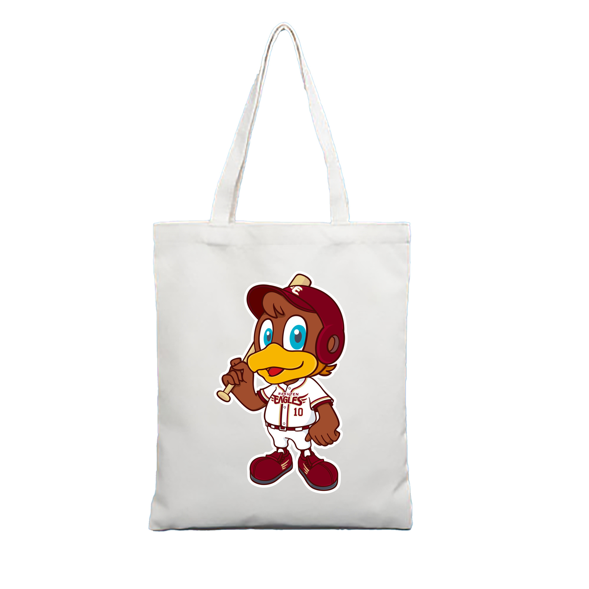 TOHOKU RAKUTEN GOLDEN EAGLES MASCOT CLUTCH 2024 ORIGINAL Logo - 縦型キャンバス手提げバッグ（トートバッグ） ・ キャンバス素材 ・ ショッピング用 ・ 軽量 丈夫 お手入れ簡単
