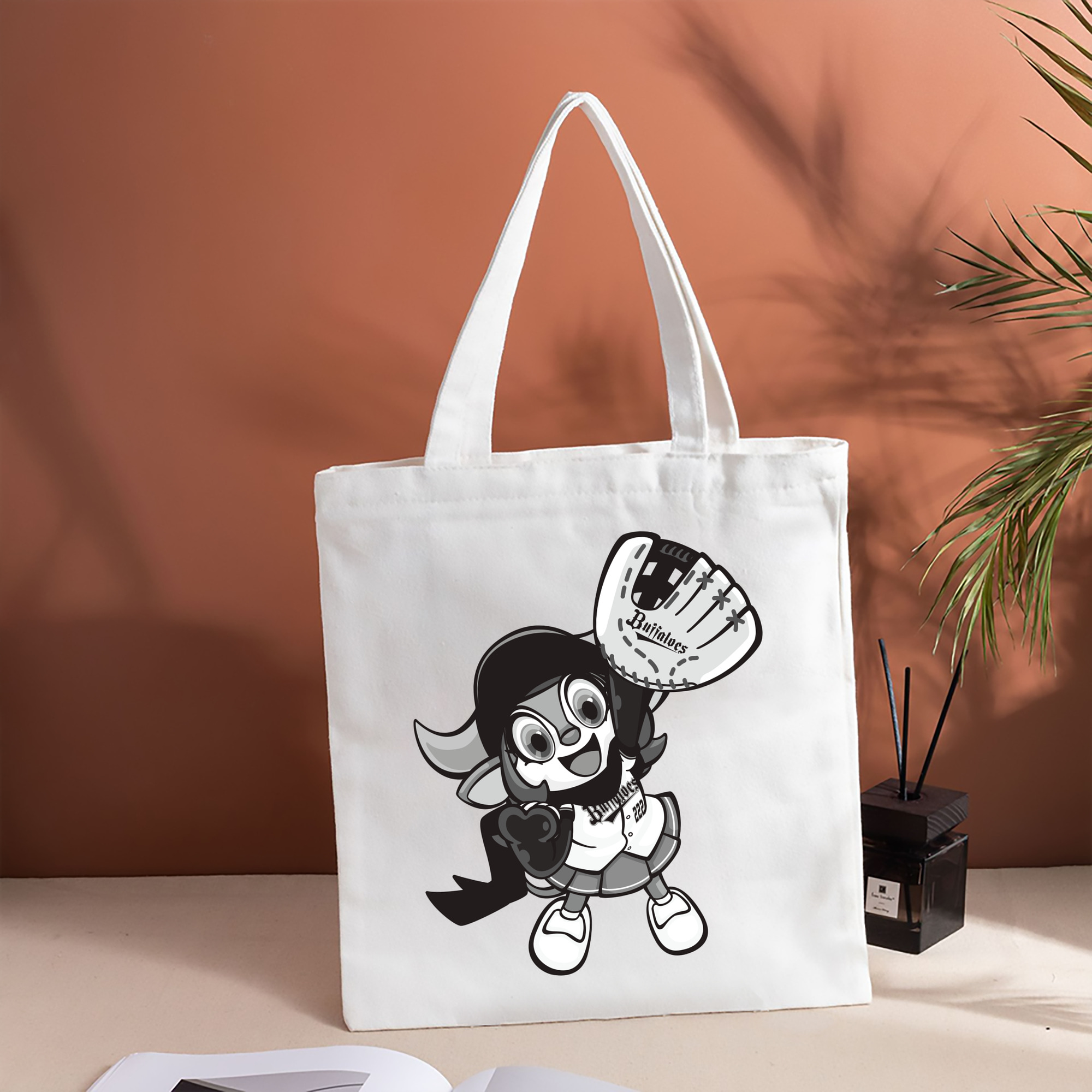 ORIX BUFFALOES MASCOT BUFFALO BELL APPLICATION GLOVE SYMBOL 2019 Black White Logo