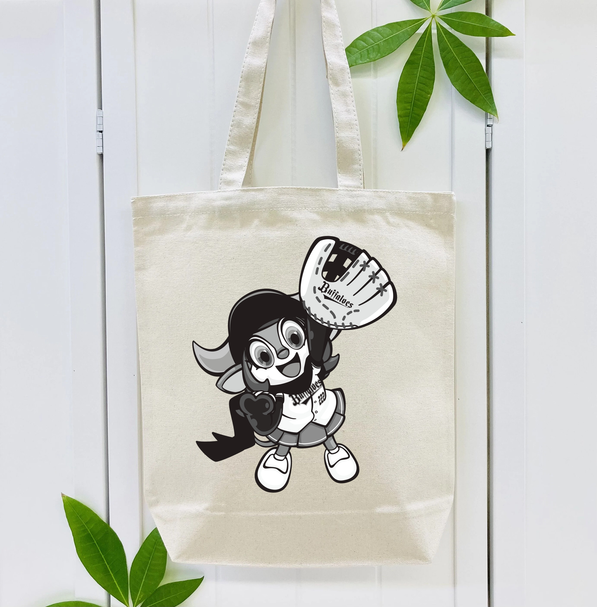 ORIX BUFFALOES MASCOT BUFFALO BELL APPLICATION GLOVE SYMBOL 2019 Black White Logo