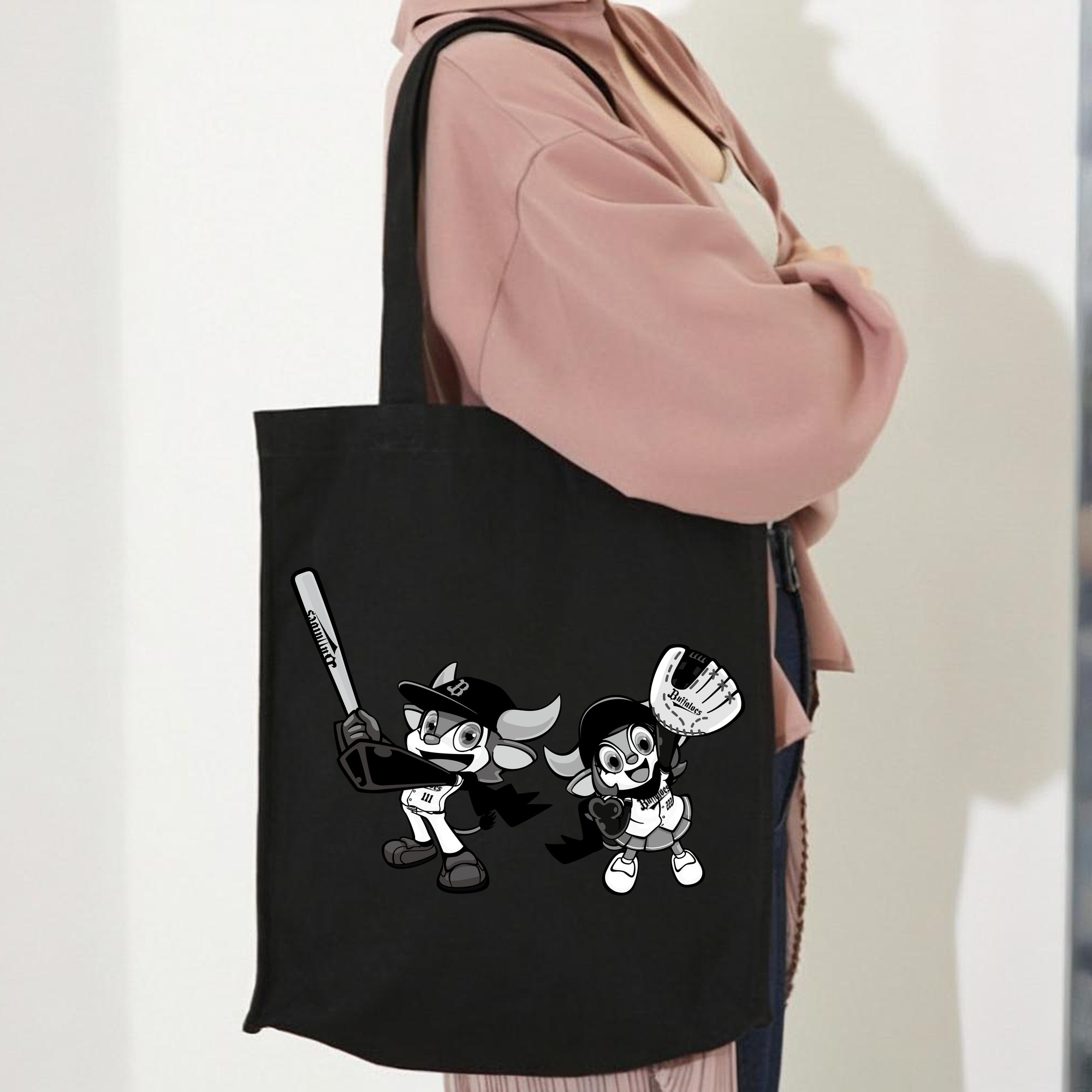 ORIX BUFFALOES MASCOT BUFFALO BULL BUFFALO BELL APPLICATION BAT GLOVE SYMBOL 2019 Black White Logo