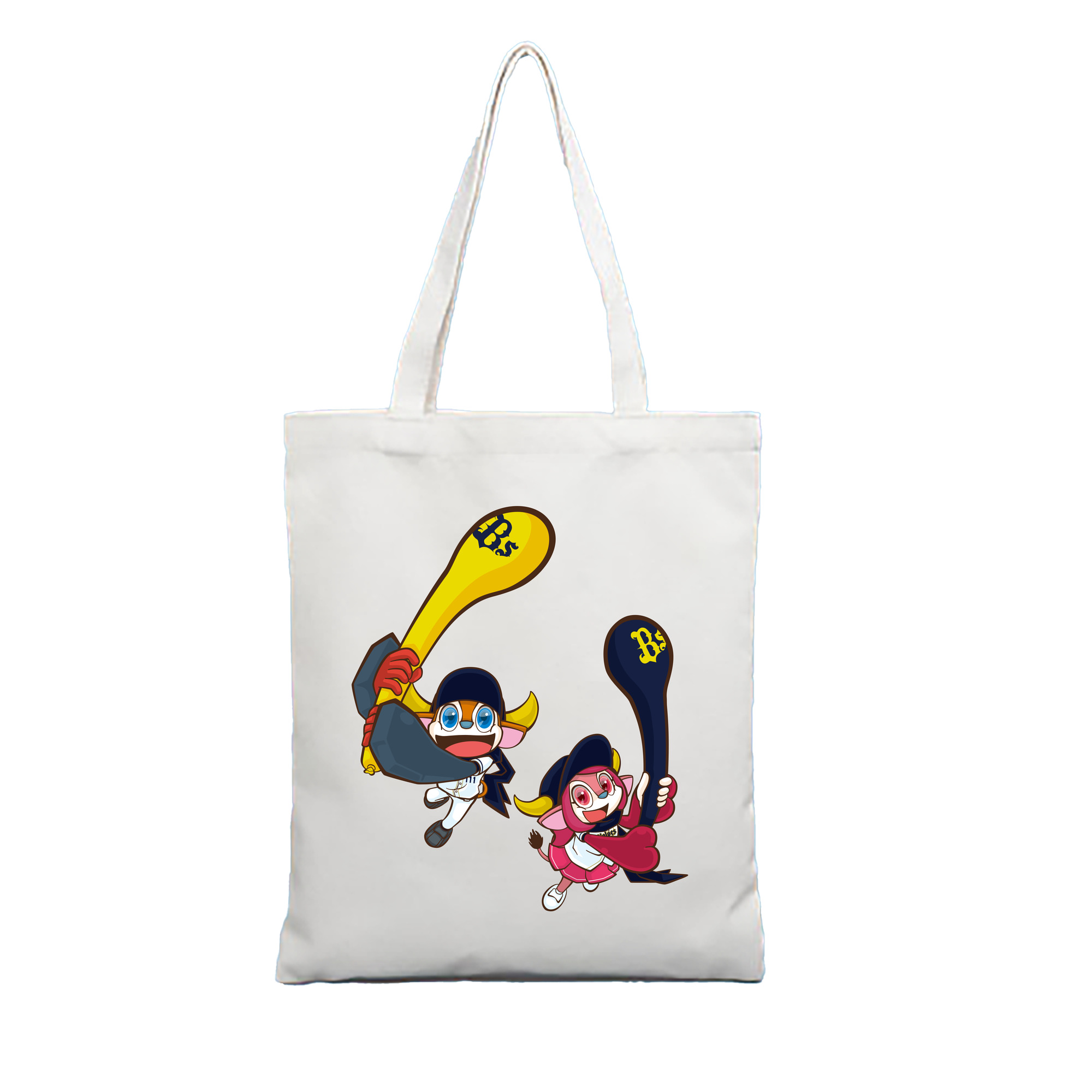 ORIX BUFFALOES MASCOT BUFFALO BULL BUFFALO BELL APPLICATION BALLOON Logo - 縦型キャンバス手提げバッグ（トートバッグ） ・ キャンバス素材 ・ ショッピング用 ・ 軽量 丈夫 お手入れ簡単