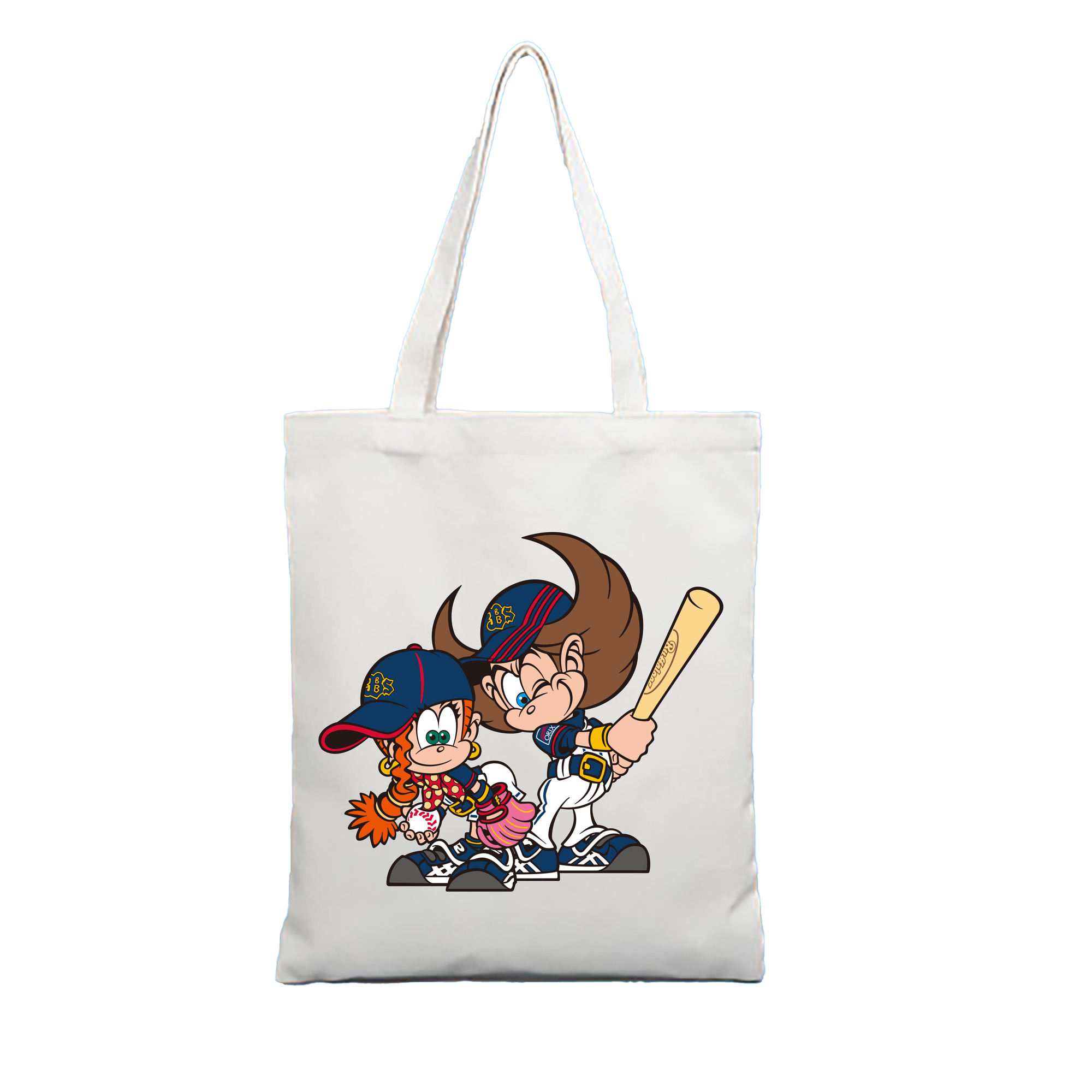 ORIX BUFFALOES MASCOT NEPPIE RIPSEA Logo - 縦型キャンバス手提げバッグ（トートバッグ） ・ キャンバス素材 ・ ショッピング用 ・ 軽量 丈夫 お手入れ簡単
