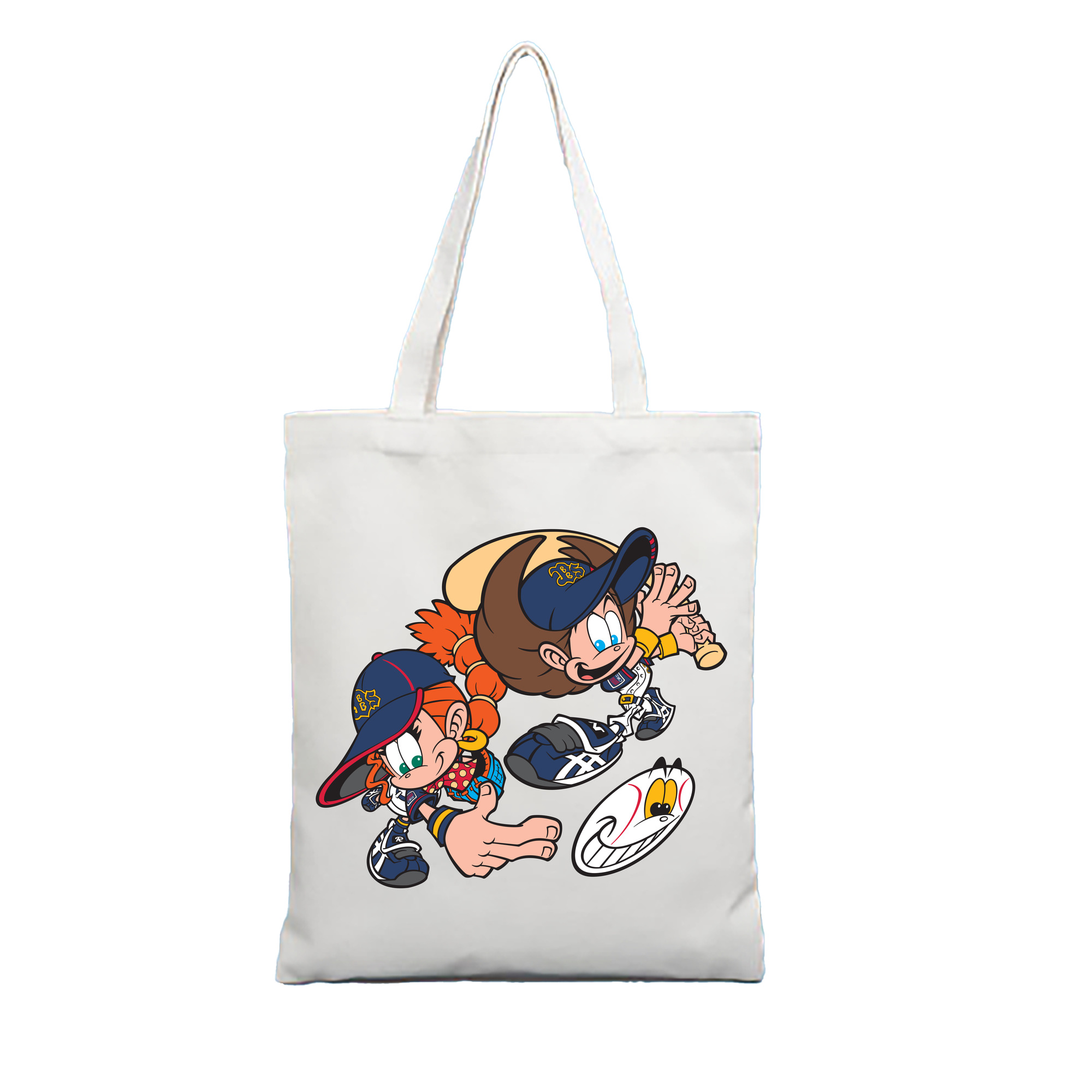 ORIX BUFFALOES MASCOT NEPPIE RIPSEA APPLICATION Logo - 縦型キャンバス手提げバッグ（トートバッグ） ・ キャンバス素材 ・ ショッピング用 ・ 軽量 丈夫 お手入れ簡単