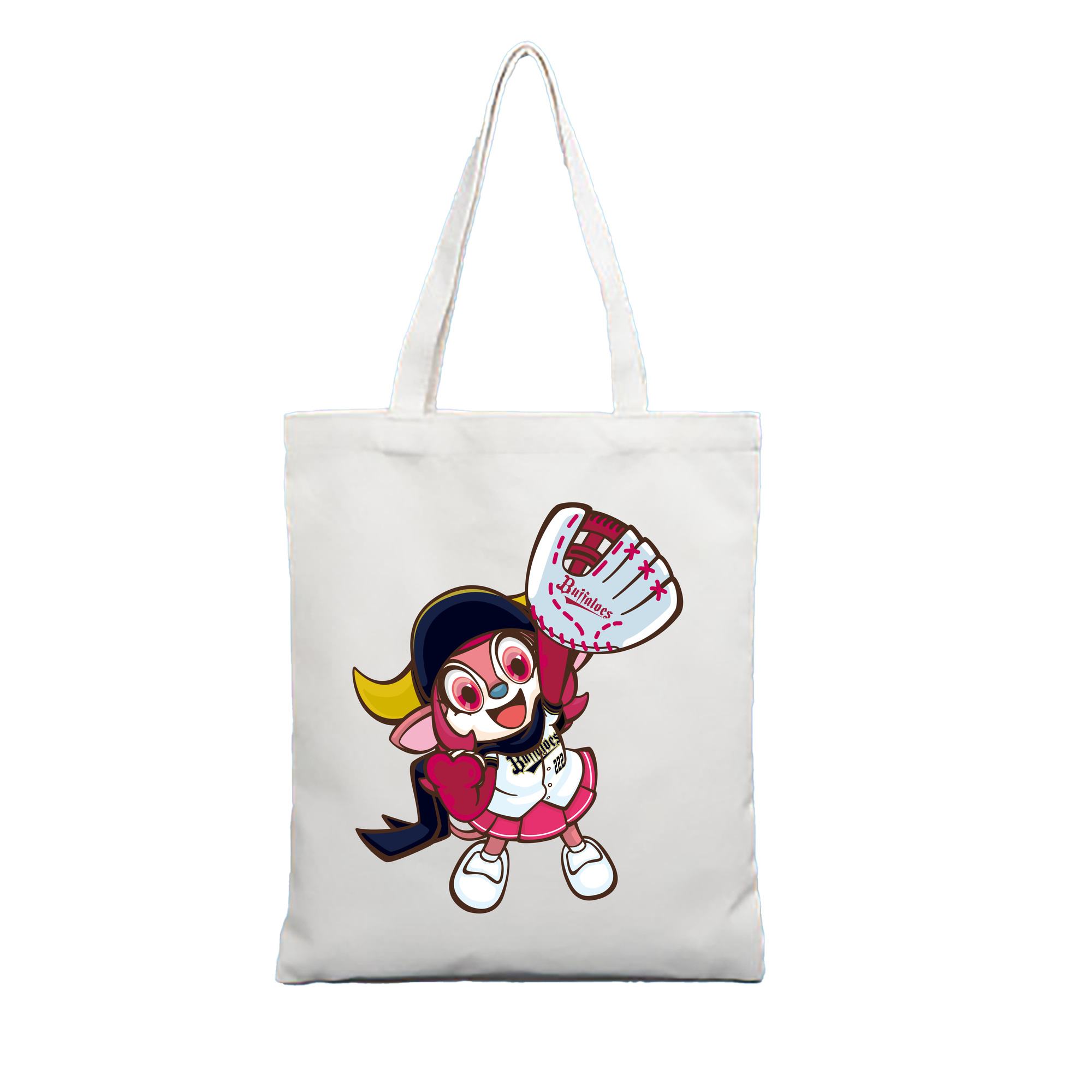 ORIX BUFFALOES MASCOT BUFFALO BELL APPLICATION GLOVE SYMBOL 2019 Color Logo - 縦型キャンバス手提げバッグ（トートバッグ） ・ キャンバス素材 ・ ショッピング用 ・ 軽量 丈夫 お手入れ簡単