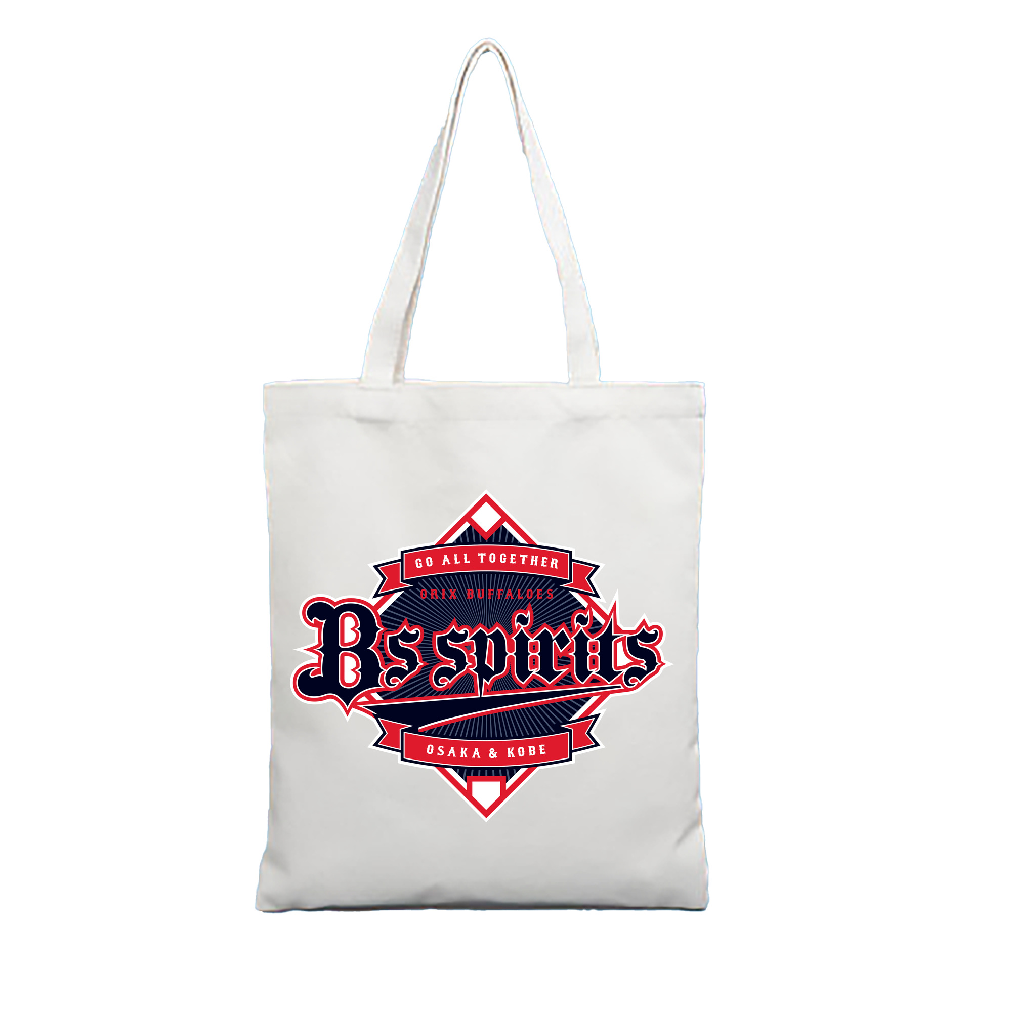 ORIX BUFFALOES BS SPIRITS Logo - 縦型キャンバス手提げバッグ（トートバッグ） ・ キャンバス素材 ・ ショッピング用 ・ 軽量 丈夫 お手入れ簡単