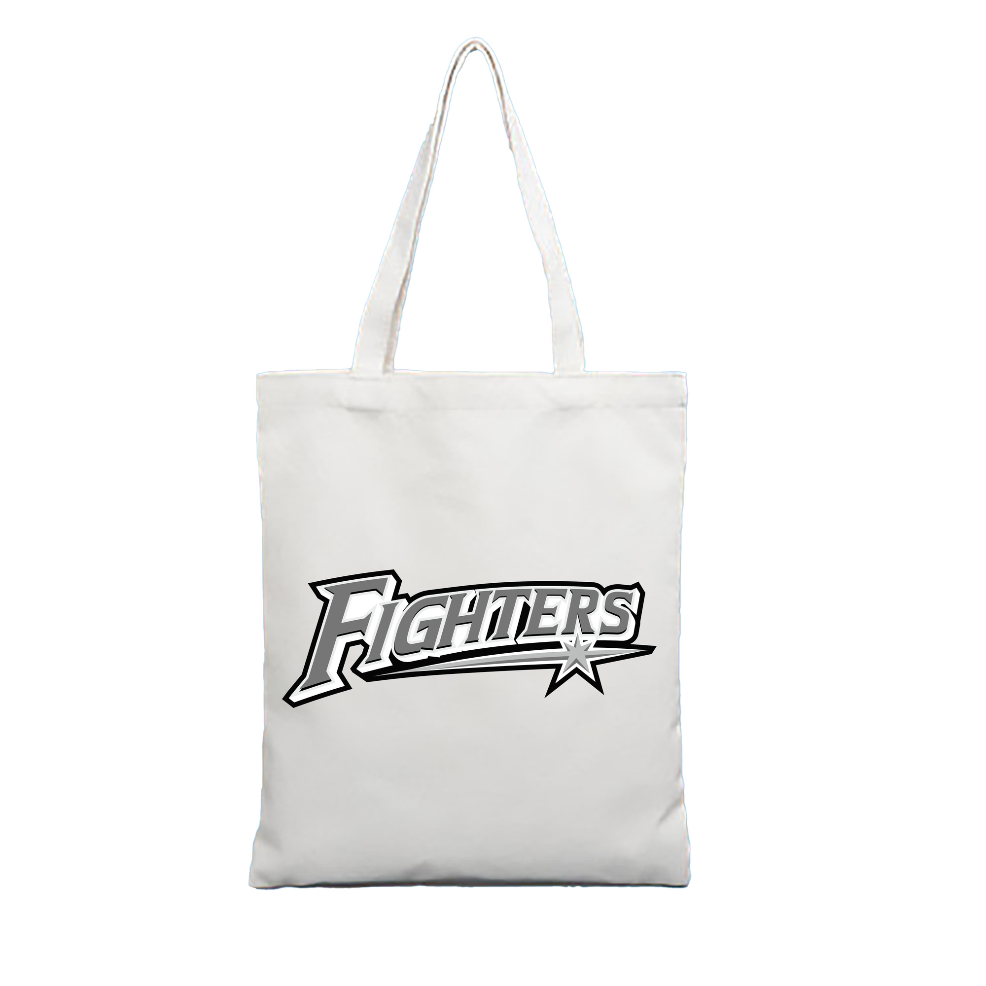 HOKKAIDO NIPPON-HAM FIGHTERS WORDMARK Logo - 縦型キャンバス手提げバッグ（トートバッグ） ・ キャンバス素材 ・ ショッピング用 ・ 軽量 丈夫 お手入れ簡単