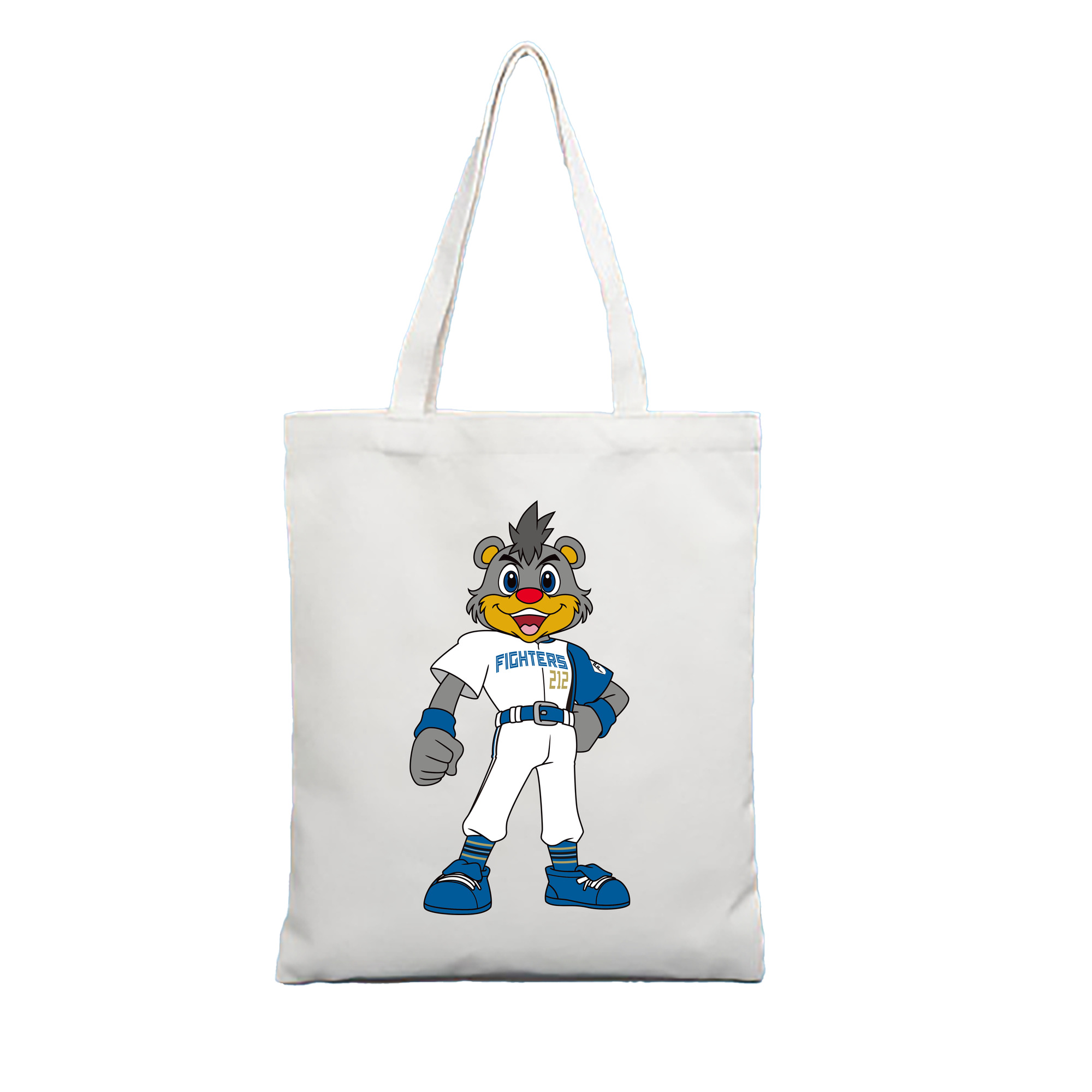 HOKKAIDO NIPPON-HAM FIGHTERS MASCOT BRISKY THE BEAR 2022 Logo - 縦型キャンバス手提げバッグ（トートバッグ） ・ キャンバス素材 ・ ショッピング用 ・ 軽量 丈夫 お手入れ簡単