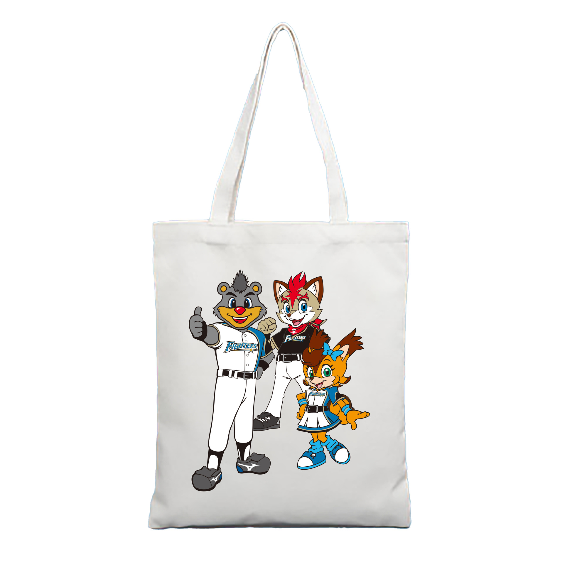 Hokkaido Nippon-HAM Fighters Mascot Logo - 縦型キャンバス手提げバッグ（トートバッグ） ・ キャンバス素材 ・ ショッピング用 ・ 軽量 丈夫 お手入れ簡単