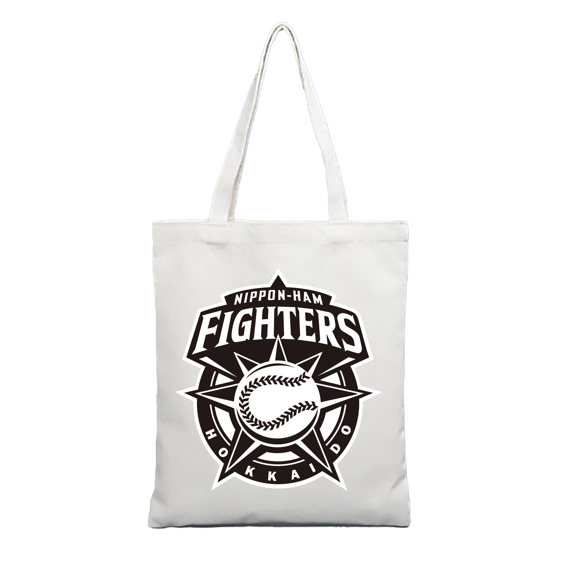 NIPPON-HAM FIGHTERS Logo - 縦型キャンバス手提げバッグ（トートバッグ） ・ キャンバス素材 ・ ショッピング用 ・ 軽量 丈夫 お手入れ簡単