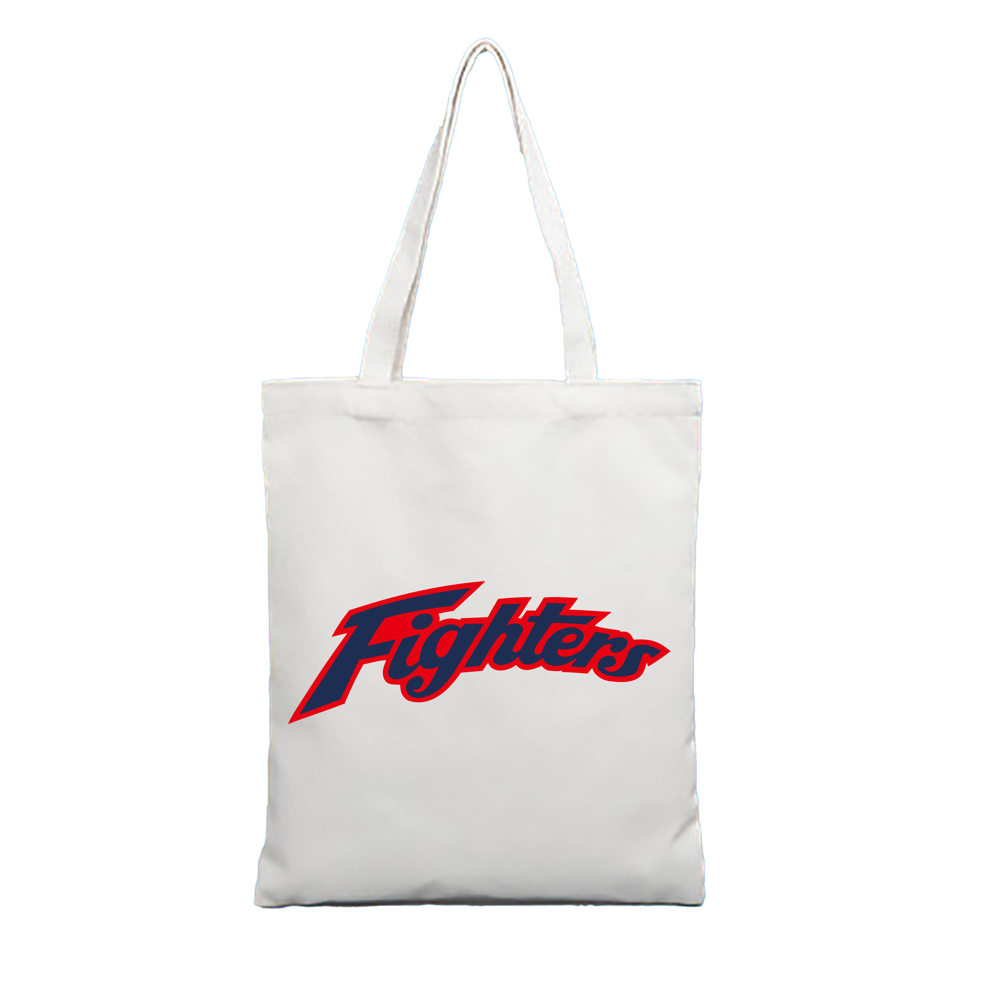 NIPPON-HAM FIGHTERS WORDMARK Logo - 縦型キャンバス手提げバッグ（トートバッグ） ・ キャンバス素材 ・ ショッピング用 ・ 軽量 丈夫 お手入れ簡単