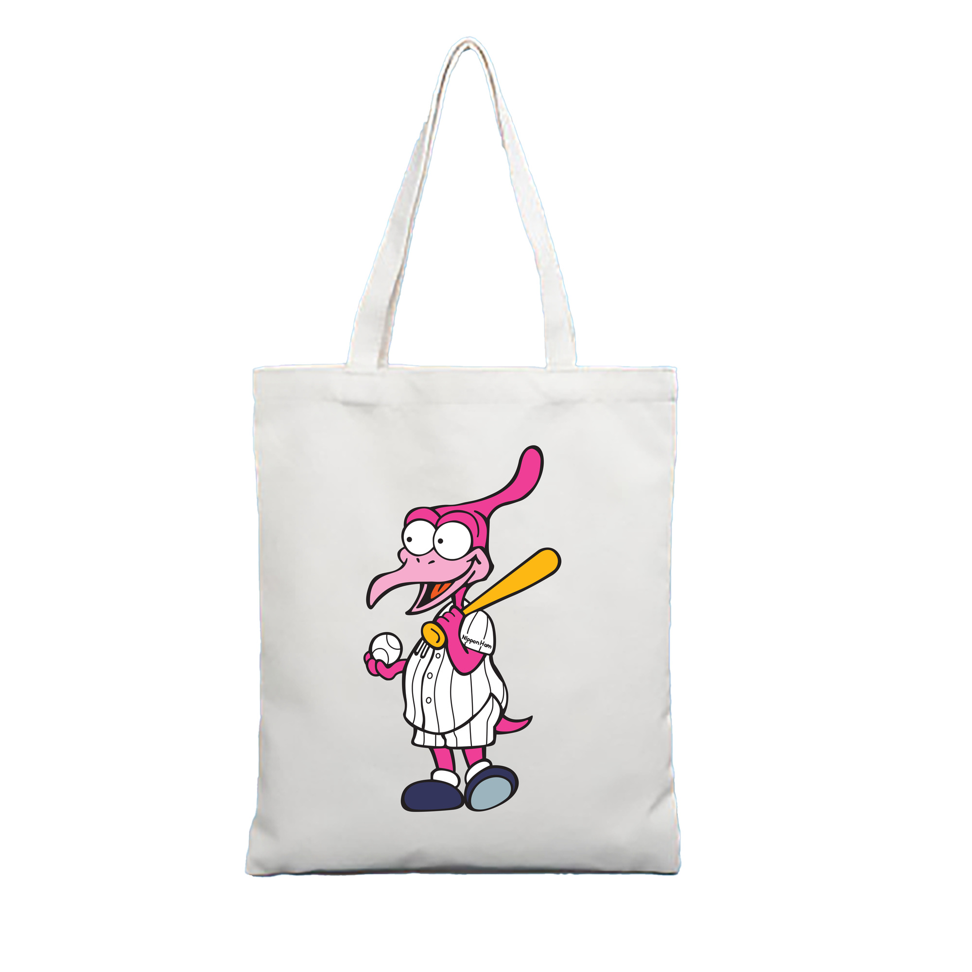 NIPPON-HAM FIGHTERS MASCOT FIGHTY ORIGINAL Logo - 縦型キャンバス手提げバッグ（トートバッグ） ・ キャンバス素材 ・ ショッピング用 ・ 軽量 丈夫 お手入れ簡単