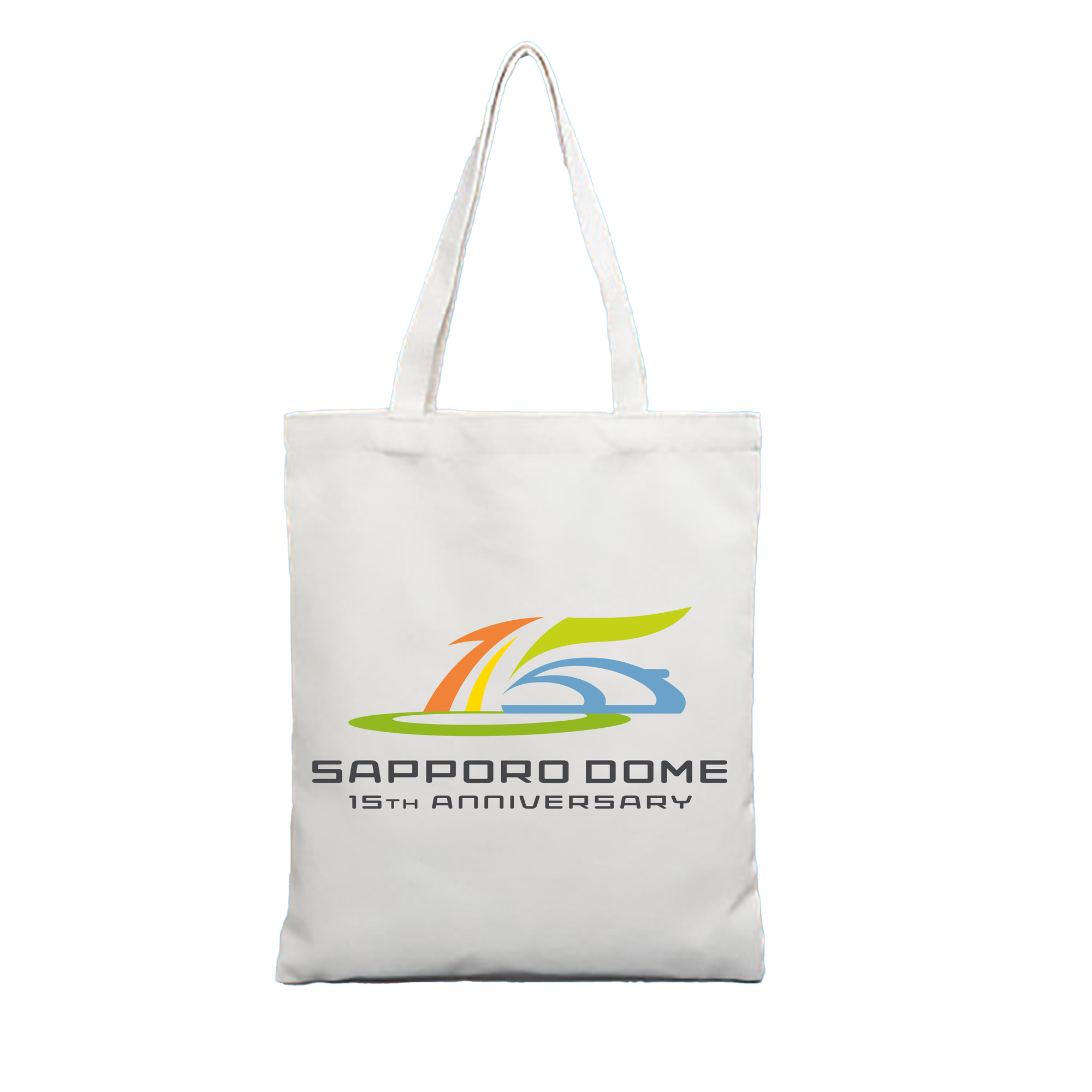 SAPPORO DOME 15TH ANNIVERSARY Logo - 縦型キャンバス手提げバッグ（トートバッグ） ・ キャンバス素材 ・ ショッピング用 ・ 軽量 丈夫 お手入れ簡単