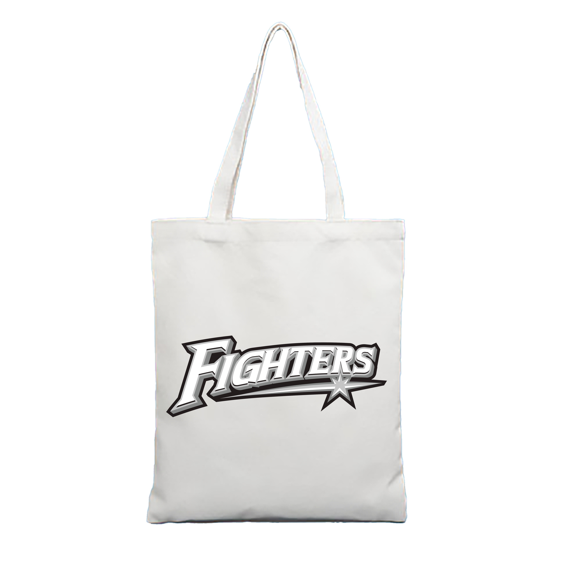 HOKKAIDO NIPPON-HAM FIGHTERS WORDMARK APPLICATION OUTLINE Logo - 縦型キャンバス手提げバッグ（トートバッグ） ・ キャンバス素材 ・ ショッピング用 ・ 軽量 丈夫 お手入れ簡単
