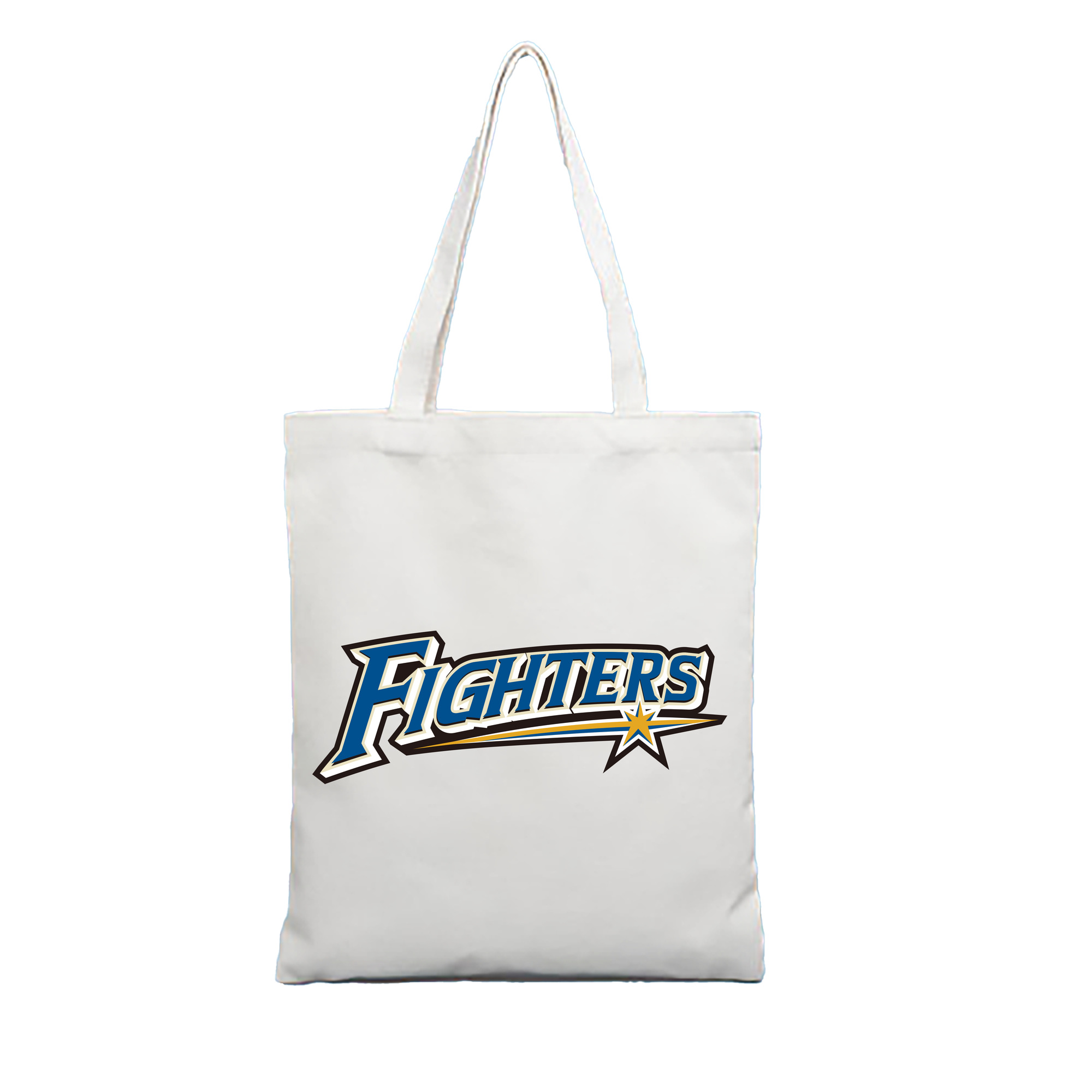 HOKKAIDO NIPPON-HAM FIGHTERS WORDMARK 2011 2021 Logo - 縦型キャンバス手提げバッグ（トートバッグ） ・ キャンバス素材 ・ ショッピング用 ・ 軽量 丈夫 お手入れ簡単