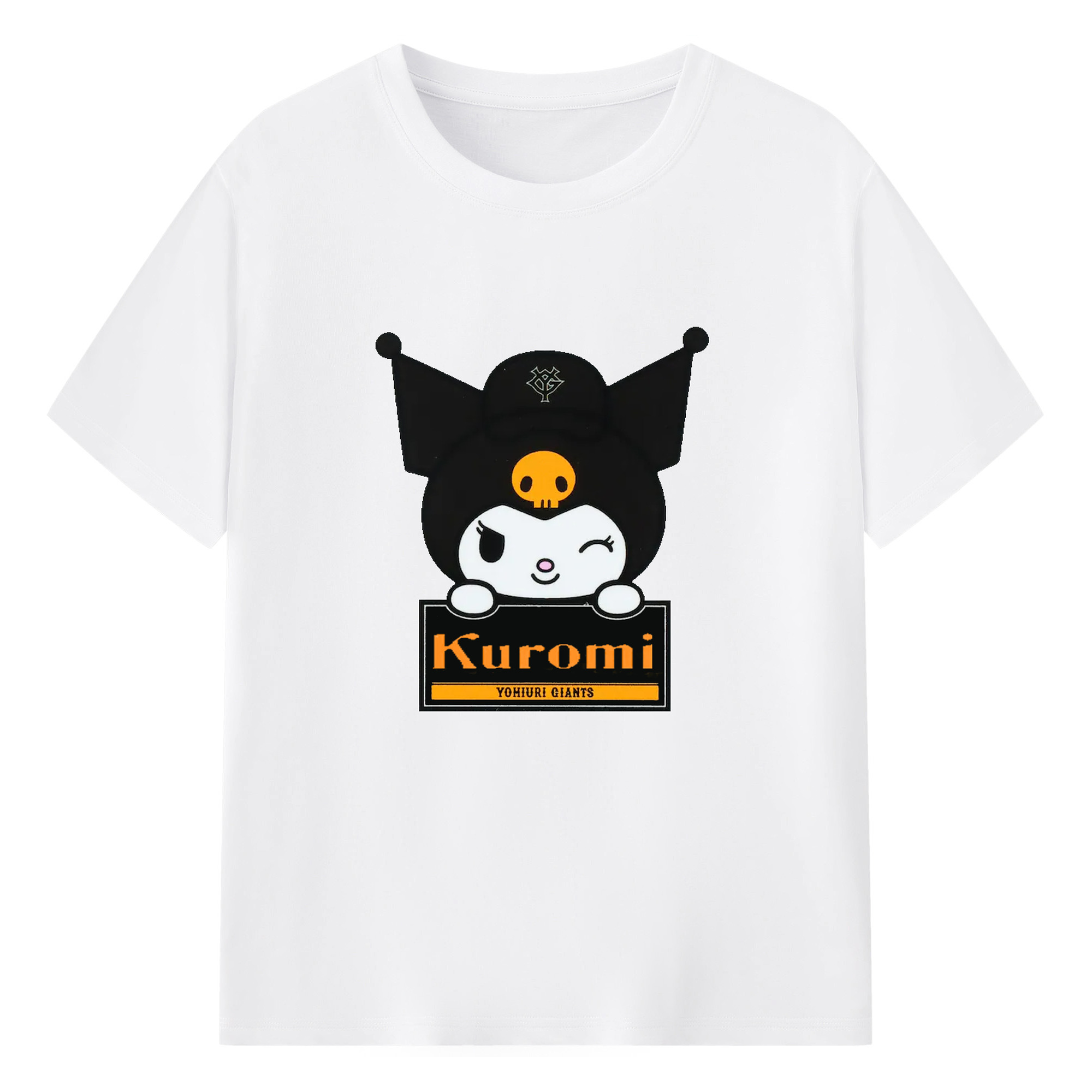 読売ジャイアンツ × クロミ - 綿100％ 半袖Tシャツ ・ フロントプリント ・ 快適 通気性 ・ 日常使い 散歩 スポーツ用