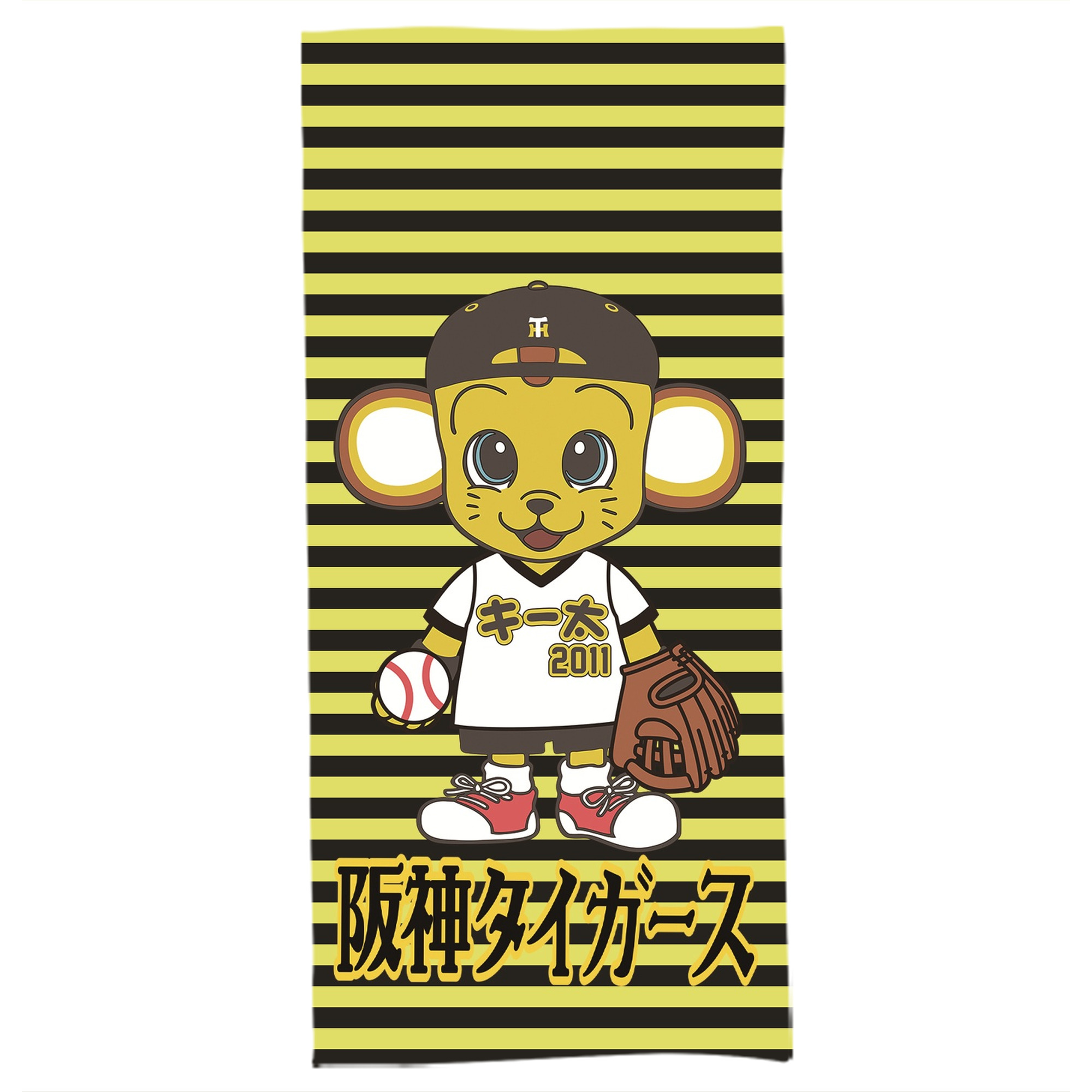 阪神タイガースMASCOT KITA APPLICATION HOT BISCUITS - 大人用 バスタオル 70x140cm ・ ソフト＆速乾ポリエステル ・ 高吸水・軽量・肌に優しい ・ 洗濯機対応 ・ バスルーム ジム 旅行用