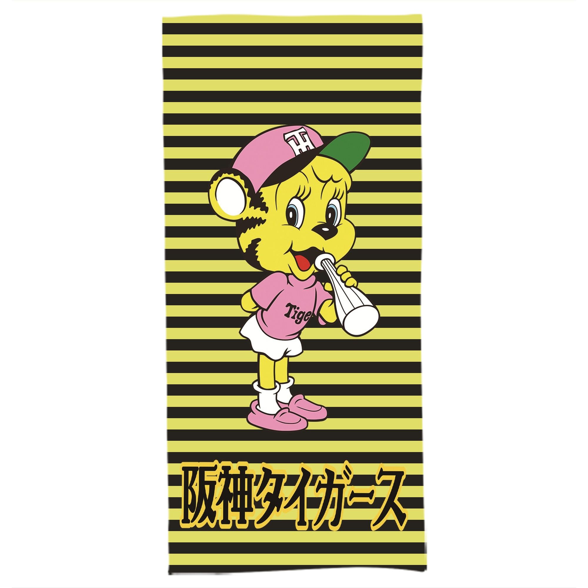 阪神タイガースMASCOT LUCKY CHEERING BUGLE STAND - 大人用 バスタオル 70x140cm ・ ソフト＆速乾ポリエステル ・ 高吸水・軽量・肌に優しい ・ 洗濯機対応 ・ バスルーム ジム 旅行用