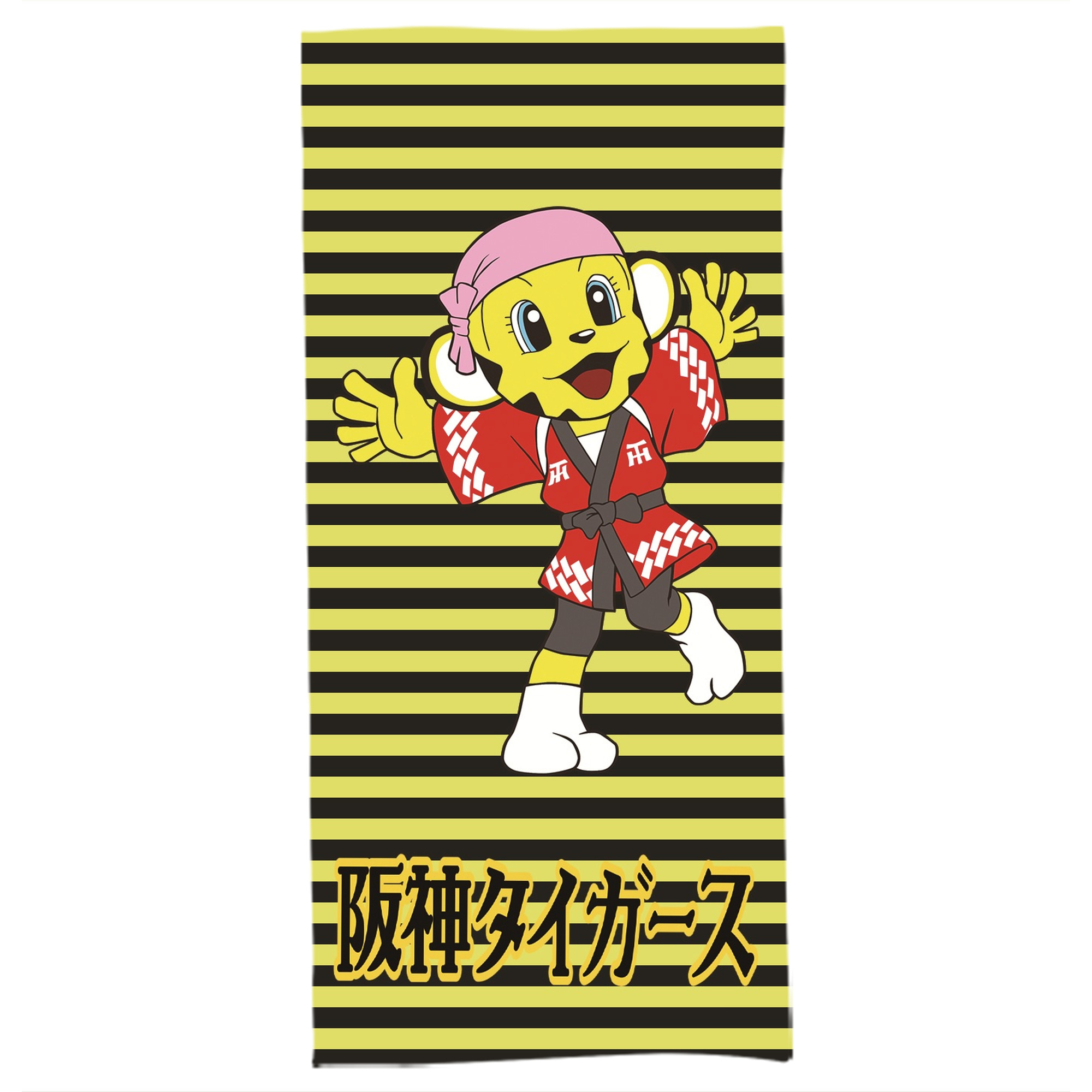 阪神タイガースMASCOT LUCKY YUKATA - 大人用 バスタオル 70x140cm ・ ソフト＆速乾ポリエステル ・ 高吸水・軽量・肌に優しい ・ 洗濯機対応 ・ バスルーム ジム 旅行用