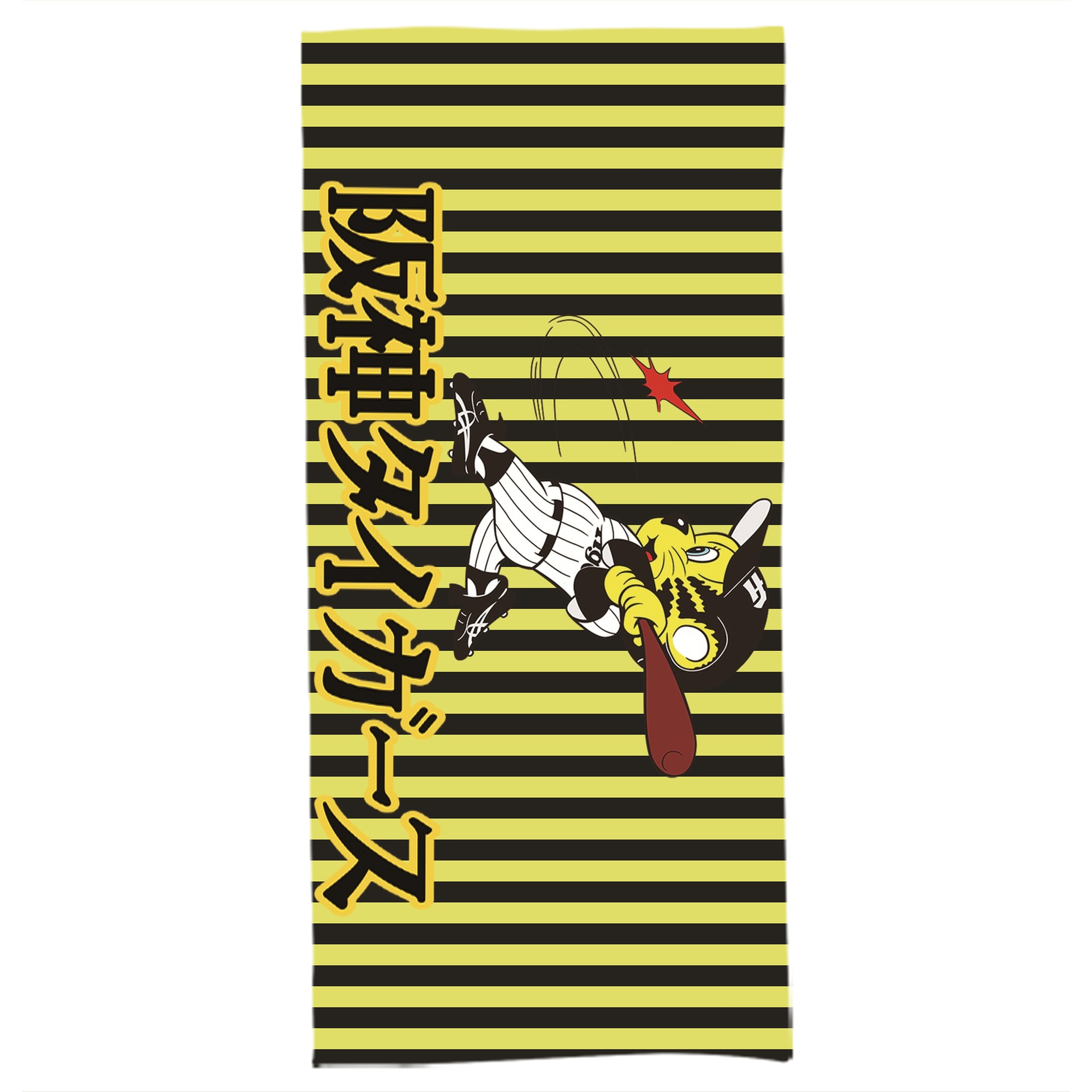 阪神タイガースMASCOT TO-LUCKY SWING - 大人用 バスタオル 70x140cm ・ ソフト＆速乾ポリエステル ・ 高吸水・軽量・肌に優しい ・ 洗濯機対応 ・ バスルーム ジム 旅行用