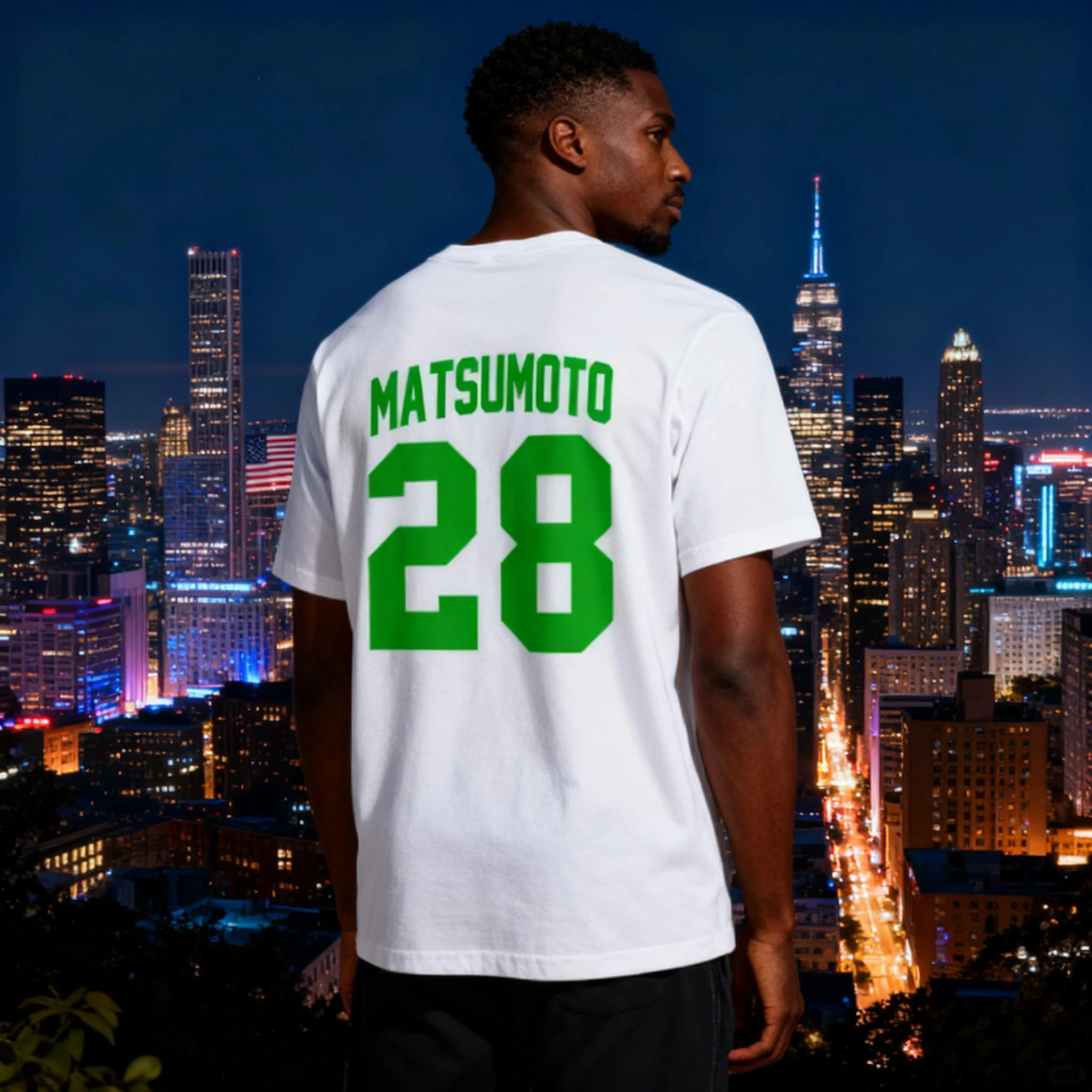 松本健吾選手 #28 MATSUMOTO - 綿100％ 半袖Tシャツ ・ バックプリント ・ 快適 通気性 ・ 日常使い 散歩 スポーツ用